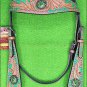 HILASON WESTERN LEATHER HORSE HEADSTALL BRIDLE TAN GREEN BLING CONCHO