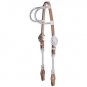 TOUGH 1 FERRULED DOUBLE SEWN EAR LEATHER HORSE HEADSTALL LIGHT OIL