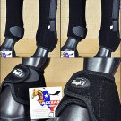 LARGE TOUGH1 REAR FRONT LEG VENTED HORSE SPLINT SPORTS BELL BOOTS BLACK
