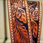 TONY LAMA FLORAL HAND TOOLED WESTERN LEATHER MEN'S BELT - TAN