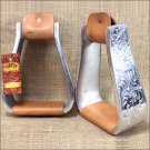 ENGRAVED ALUMINUM DEEP ROPER HORSE SADDLE STIRRUPS