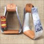 ENGRAVED ALUMINUM DEEP ROPER HORSE SADDLE STIRRUPS