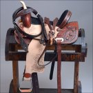 FI141-F WESTERN BARREL RACING TRAIL SADDLE 15" WITH HEADSTALL BREAST COLLAR SET