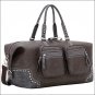 AMERICAN WEST LEATHER BANDANA LAKE TAHOE CARRY ALL TRAVEL LUGGAGE BAG CHARCOAL