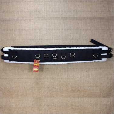 HILASON WESTERN TACK HORSE PRO TRAINING SURCINGLE BLACK NYLON w/ FLEECE