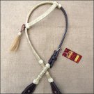 HILASON WESTERN RAWHIDE BRAIDED LEATHER HORSE ONE EAR BRIDLE HEADSTALL MAHOGANY