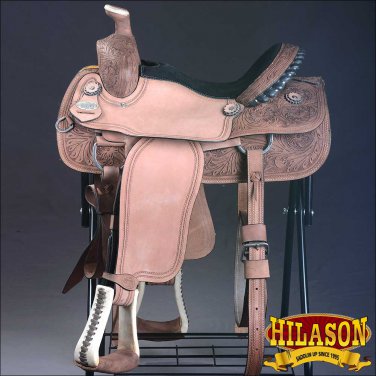 OS053-F HILASON BIG KING WESTERN WADE RANCH ROPING COWBOY TRAIL SADDLE 16"