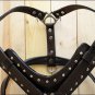 DH300 HILASON BROWN PADDED GENUINE LEATHER DOG HARNESS MATCHING LEASH ALL SIZES