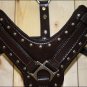 DH300 HILASON BROWN PADDED GENUINE LEATHER DOG HARNESS MATCHING LEASH ALL SIZES