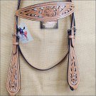 NEW HILASON WESTERN HAND TOOLED LEATHER HORSE BRIDLE HEADSTALL - NATURAL S322