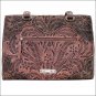 AMERICAN WEST TOOLED LEATHER ROSEWOOD LADIES TOTE SHOULDER HAND BAG PURSE