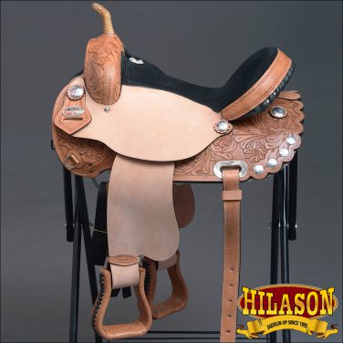 TO104-F HILASON TREELESS WESTERN BARREL RACING TRAIL PLEASURE SADDLE 14"