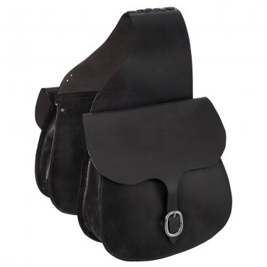 12 X 12 TOUGH 1 SKIRTING LEATHER SADDLE BAG 4 1/2" GUSSET BLACK