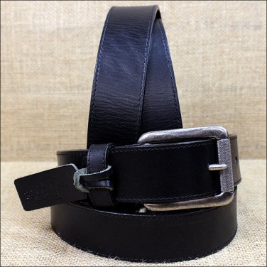 46" JUSTIN BLACK BENT RAIL BOMBER WESTERN LEATHER MEN'S BELT