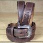 3D 34 x 1 1/2 INCH CRAZY CORRECT BROWN MEN'S WESTERN BASIC LEATHER BELT
