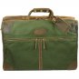 KD STEPHENS CANVAS LEATHER PULLMAN BRIEFCASE TRAVEL DUFFEL LUGGAGE BAG GREEN