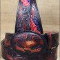 28" SILVER CREEK AMERICAN HERITAGE EAGLE CRAFT BLACK LEATHER MEN BELT 1-1/2" Wd