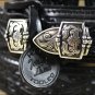 36 INCH TONY LAMA WESTERN BANDERA EMBOSSED BLACK LEATHER RANGER BELT
