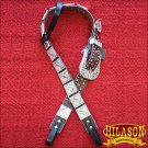HILASON WESTERN LEATHER BELT STYLE ONE EAR HORSE HEADSTALL BLING GOLD CONCHO
