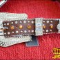 HILASON WESTERN LEATHER BELT STYLE ONE EAR HORSE HEADSTALL BLING GOLD CONCHO
