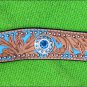 HILASON WESTERN LEATHER HORSE HEADSTALL BREAST COLLAR TAN TURQUOISE CONCHO