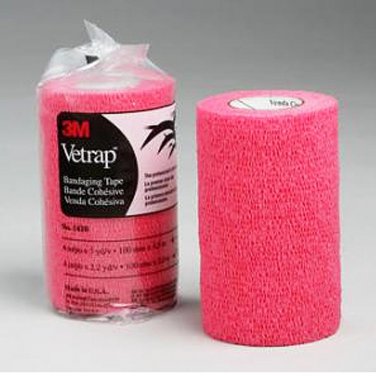 4x5 YD 3M VETRAP HORSE COMFORTABLE BANDAGING TAPE ROLL RED