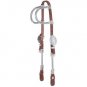 TOUGH 1 FERRULED DOUBLE SEWN LEATHER HORSE EAR HEADSTALL MEDIUM OIL