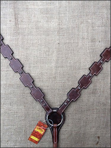 S308DB HILASON WESTERN LEATHER HORSE BREAST COLLAR DARK BROWN