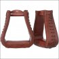 CHESTNUT TOUGH1 ROYAL KING OVERSIZED WESTERN LEATHER STIRRUP 3 NECK 3 TREAD