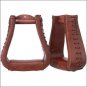 CHESTNUT TOUGH1 ROYAL KING OVERSIZED WESTERN LEATHER STIRRUP 3 NECK 3 TREAD