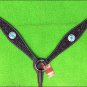HILASON WESTERN LEATHER HORSE BREAST COLLAR BROWN TURQUOISE BLING CONCHO