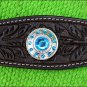 HILASON WESTERN LEATHER HORSE BREAST COLLAR BROWN TURQUOISE BLING CONCHO