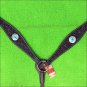 HILASON WESTERN LEATHER HORSE BREAST COLLAR BROWN TURQUOISE BLING CONCHO