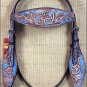 HILASON WESTERN LEATHER HORSE BRIDLE HEADSTALL BROWN TURQUOISE RUSTIC VINTAGE