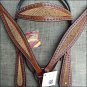HILASON WESTERN LEATHER HORSE HEADSTALL BRIDLE BREAST COLLAR MAHOGANY GOLD