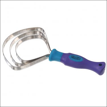 TOUGH 1 HORSE GREAT GRIPS METAL CURRY COMB STEEL 3 BLADE TEAL PURPLE