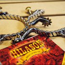 HILASON SS LADIES TWISTED WIRE BAND ROPING SPURS BRASS BUTTONS ROWEL