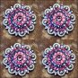 CN134F- 4 PINK PURPLE RHINESTONES BERRY CONCHO HEADSTALL SADDLE TACK COWGIRL