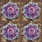 CN134F- 4 PINK PURPLE RHINESTONES BERRY CONCHO HEADSTALL SADDLE TACK COWGIRL