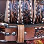 HS201 HILASON BROWN HANDMADE WESTERN WORK LEATHER MEN GUN HOLSTER BELT