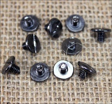 1/4" HILASON WESTERN HORSE SADDLE TACK CHICAGO SCREW BLACK PLATED 100 SET