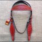HILASON WESTERN BARB WIRE LEATHER HORSE BRIDLE HEADSTALL BREAST COLLAR MAHOGANY
