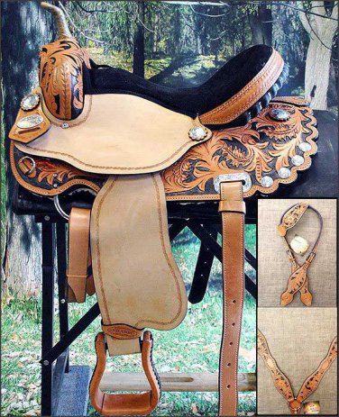 AP569BK 17" HILASON WESTERN FLEX TREE BARREL RACING TRAIL RIDING HORSE SADDLE