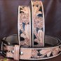 HS100 HILASON TAN AND BLACK HANDMADE WESTERN WORK LEATHER MEN GUN HOLSTER BELT