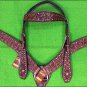 M256 HILASON WESTERN LEATHER HORSE BRIDLE HEADSTALL BREAST COLLAR MAHOGANY