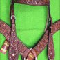 M256 HILASON WESTERN LEATHER HORSE BRIDLE HEADSTALL BREAST COLLAR MAHOGANY
