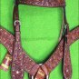 M256 HILASON WESTERN LEATHER HORSE BRIDLE HEADSTALL BREAST COLLAR MAHOGANY