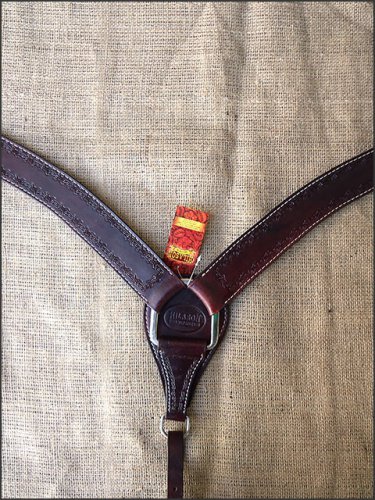 HILASON WESTERN BARB WIRE LEATHER HORSE BREAST COLLAR BROWN