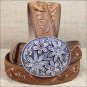 42 inch C279 JUSTIN BROWN GARDEN TRAILS LADIES LEATHER BELT COWGIRL WESTERN SHOW