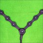 S551 NEW HILASON WESTERN LEATHER HORSE BREAST COLLAR DARK BROWN W/ SILVER SPOTS